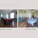 Jadalnia - po lewej zdjęcia przed remontem, a po prawej po remocnie