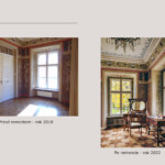 Buduar - po lewej zdjęcie przed remontem, a po prawej po remoncie