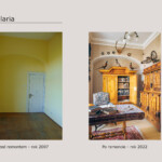 Kancelaria po lewej zdjęcie przed remontem, a po prawej po remocnie